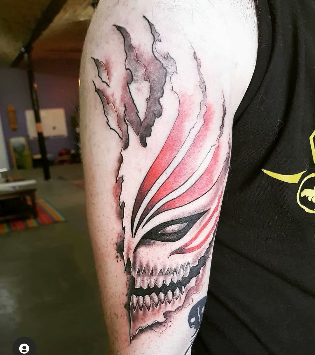 Aglaonema Red - Anime BLEACH tatuajes temporales máscara roja