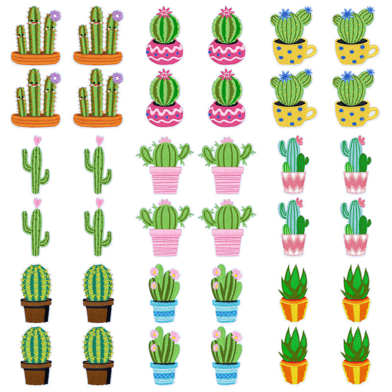 Aloe Vera Pot - Lote de 10 parches termoadhesivos de