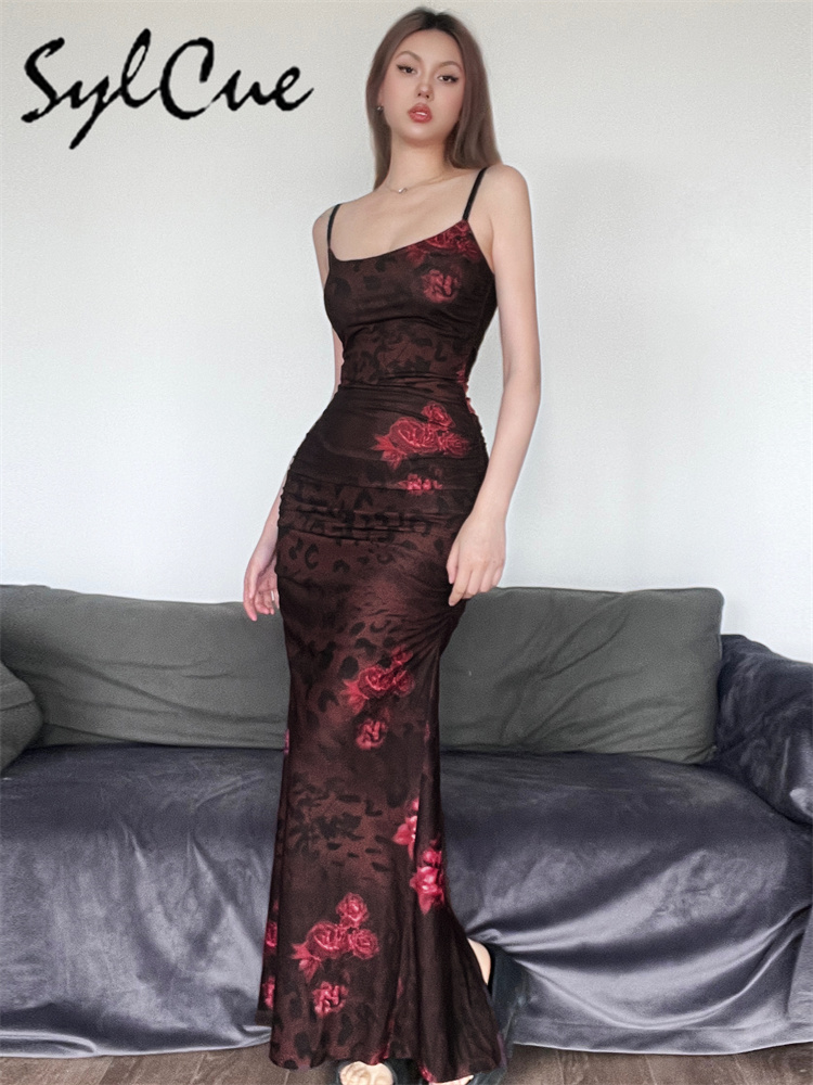 Sylcue-vestido largo con tiran - Aglaonema Red reseña y precio